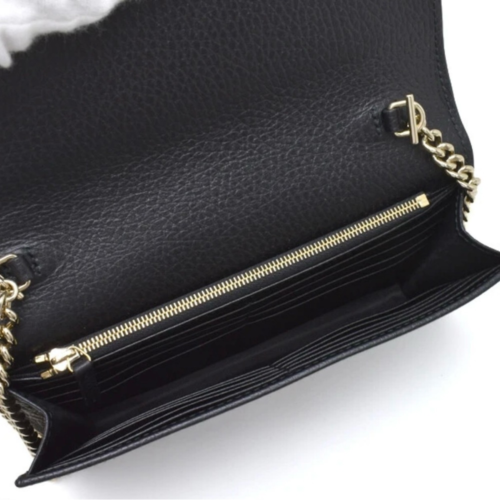 Gucci Interlocking Chain Wallet Black Leather Cross Body Bag - Picture 5 of 16